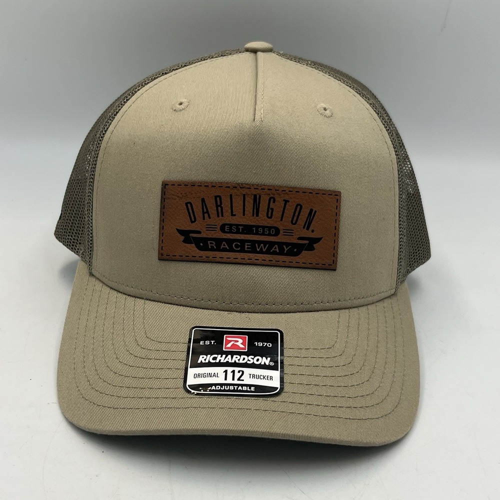 NASCAR Darlington Raceway Baseball Cap Hat Tan/Beige Mesh Patch SnapBack NEW!